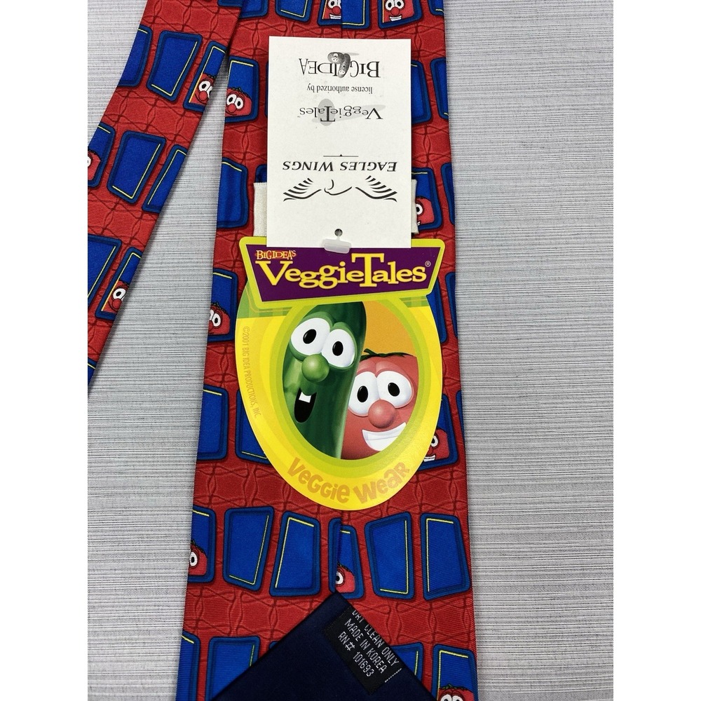 Eagles Wings Veggie‎ Tales Mens Silk Necktie Tie Bob The Tomato Religious Dad - Picture 5 of 5